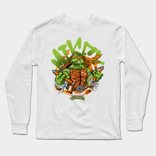 Teenage Mutan t Ninja Turtle Mikey - Graffiti Style Long Sleeve T-Shirt